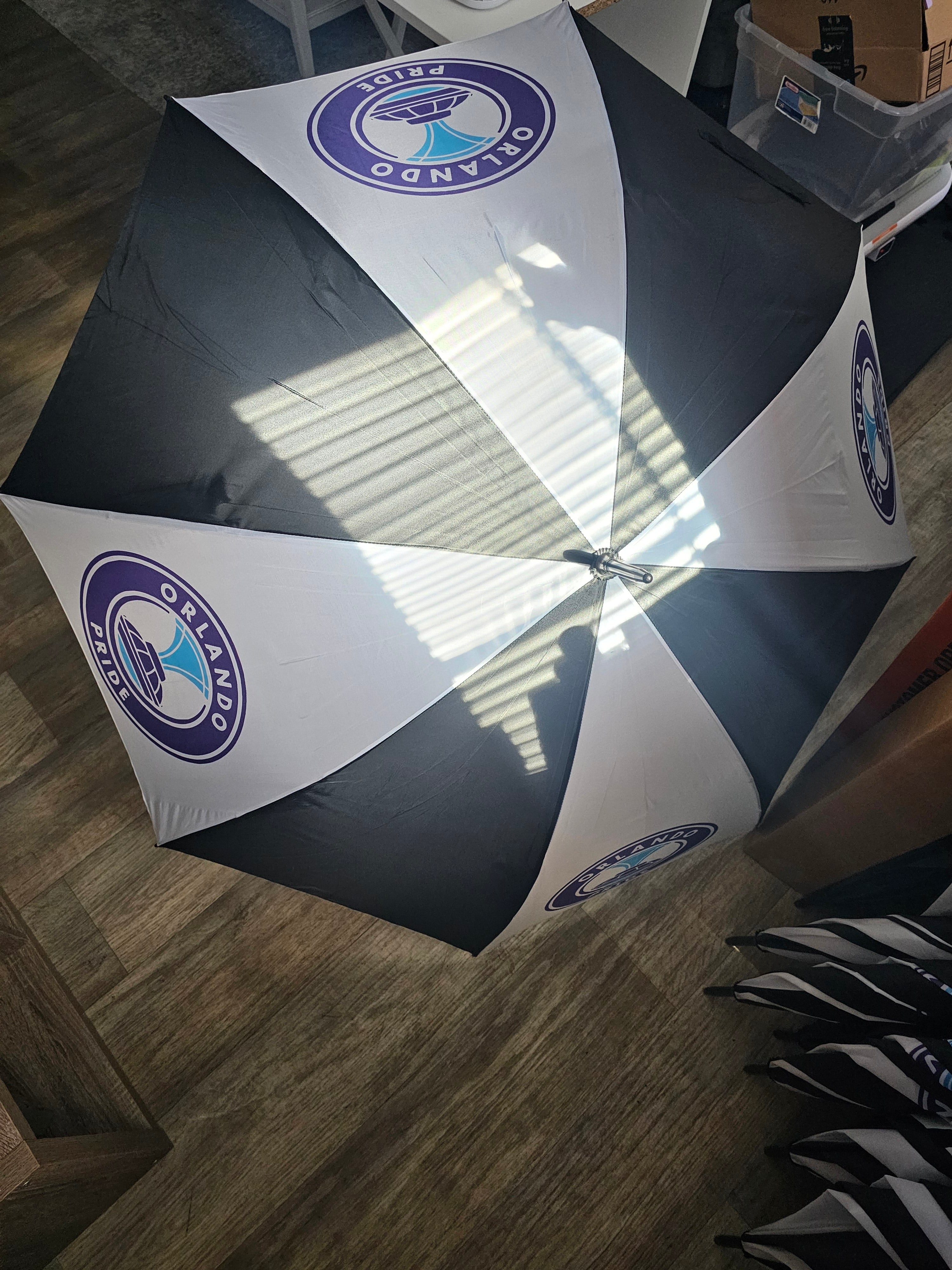 Custom Large Golf Umbrella, Black and white Panels, Logo Printing, Company branding