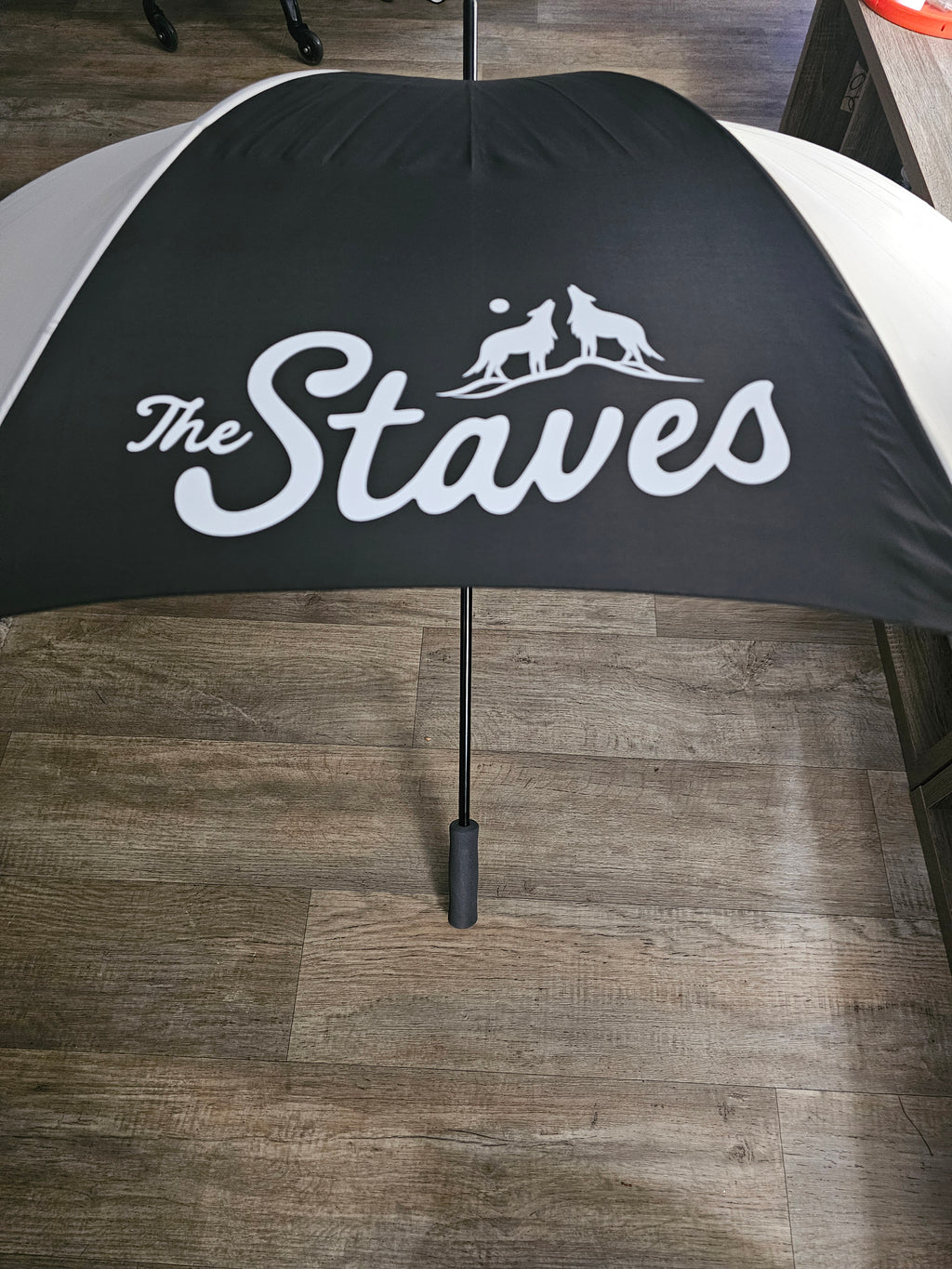 Custom Large Golf Umbrella, Black and white Panels, Logo Printing, Company branding