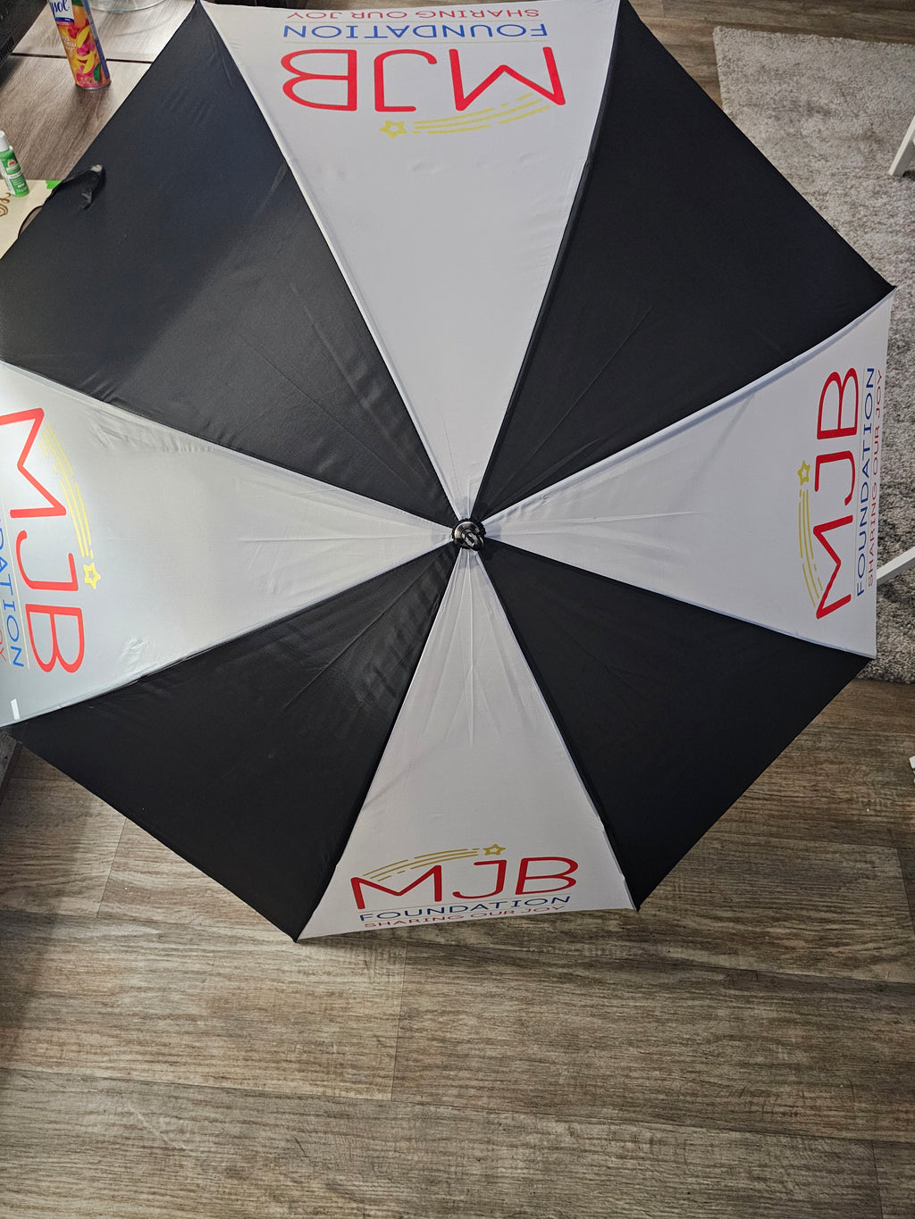 Custom Large Golf Umbrella, Black and white Panels, Logo Printing, Company branding