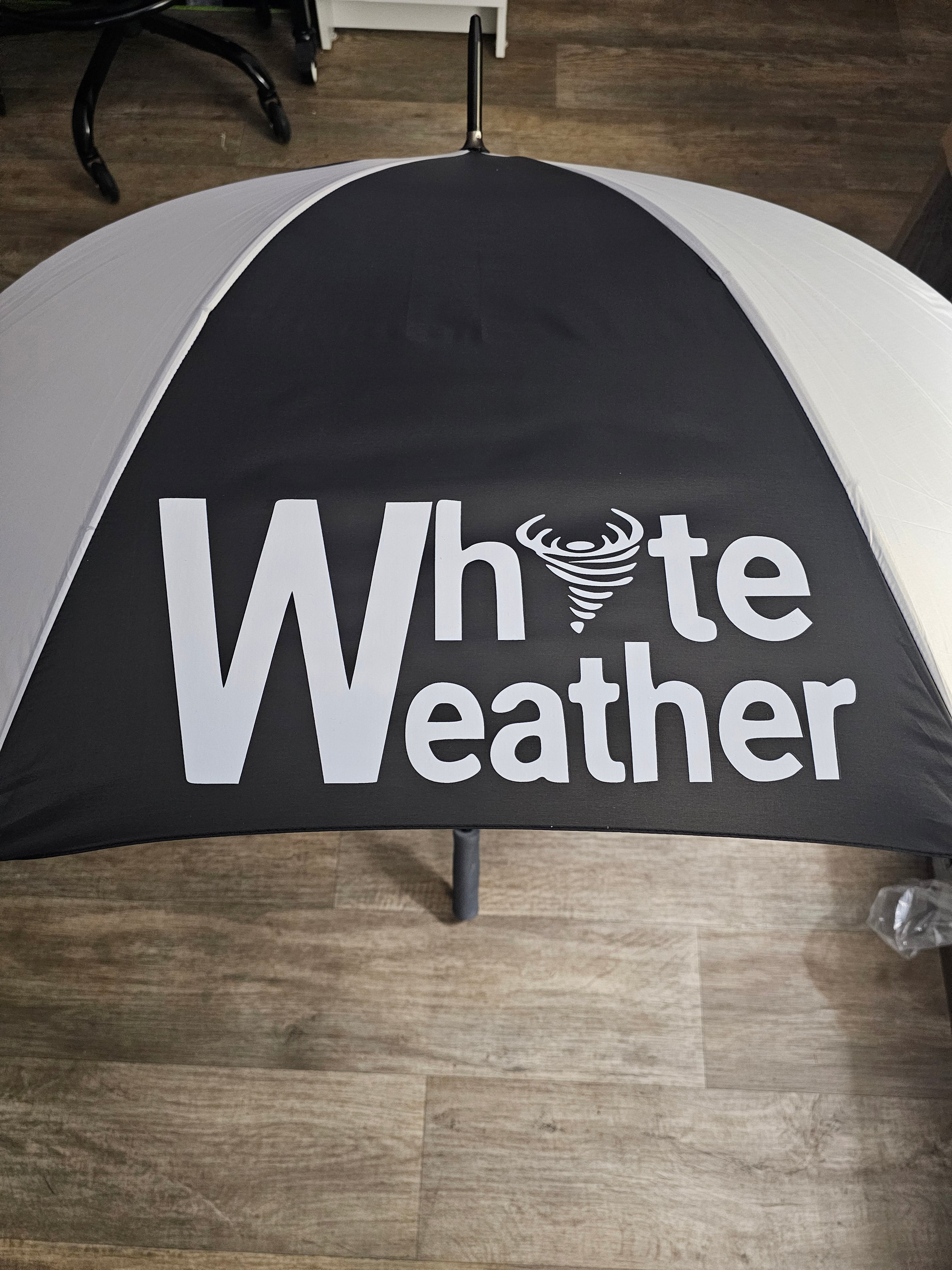 Custom Large Golf Umbrella, Black and white Panels, Logo Printing, Company branding