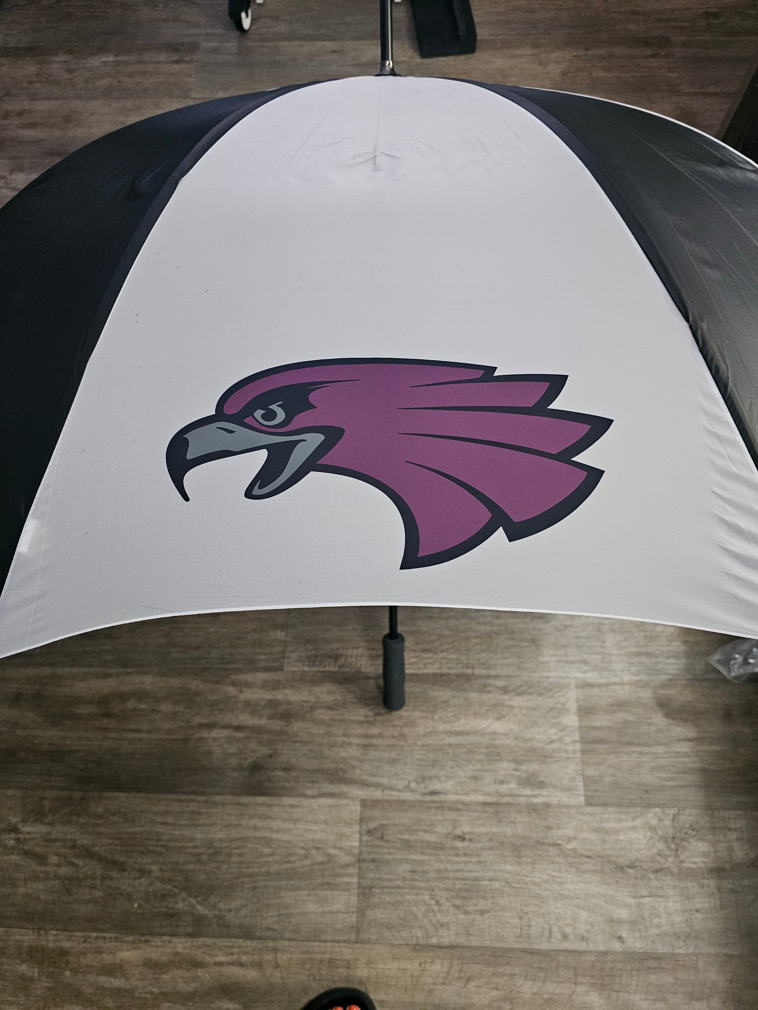 Custom Large Golf Umbrella, Black and white Panels, Logo Printing, Company branding