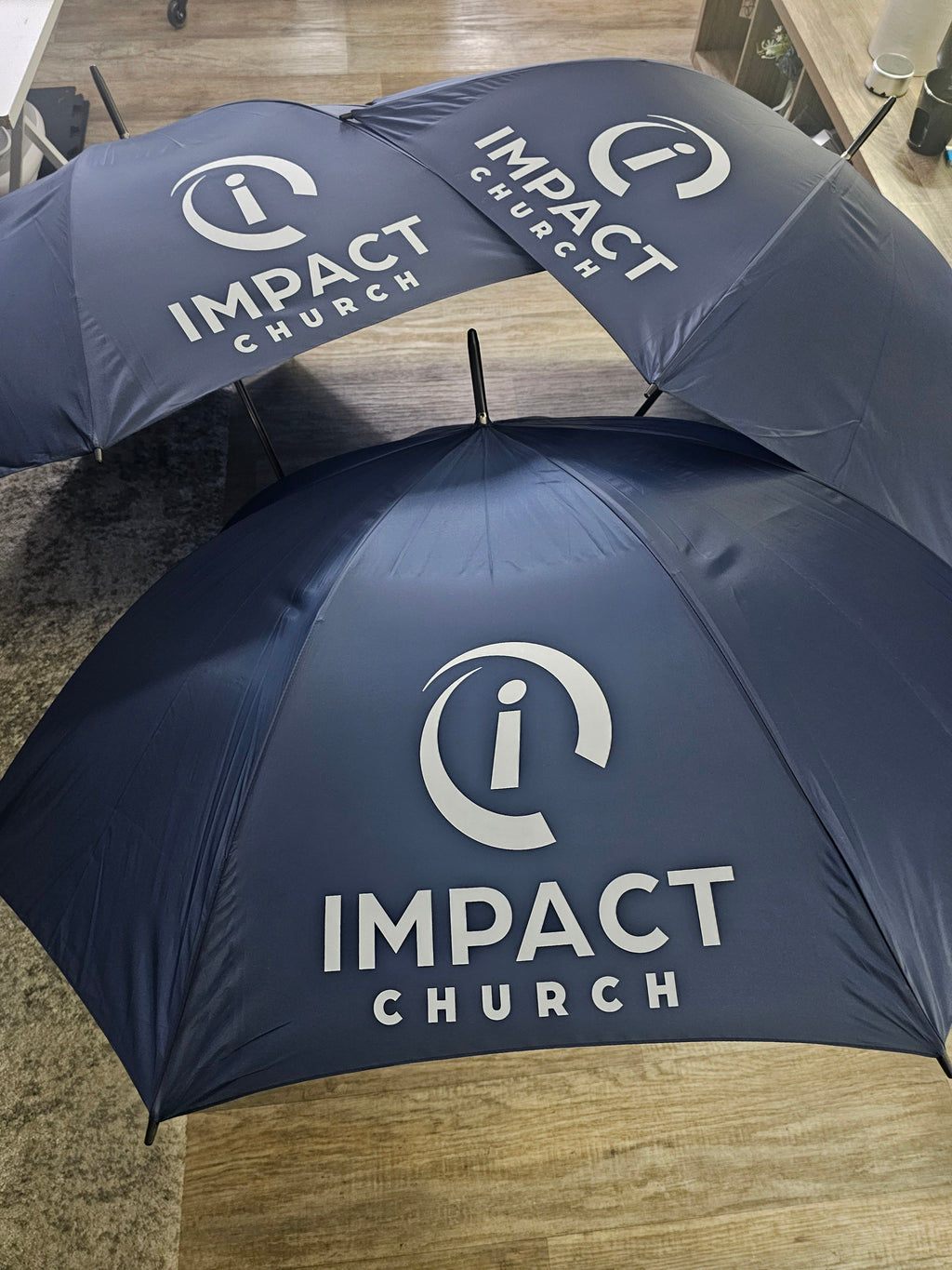 Custom Large Golf Umbrella, Black and white Panels, Logo Printing, Company branding