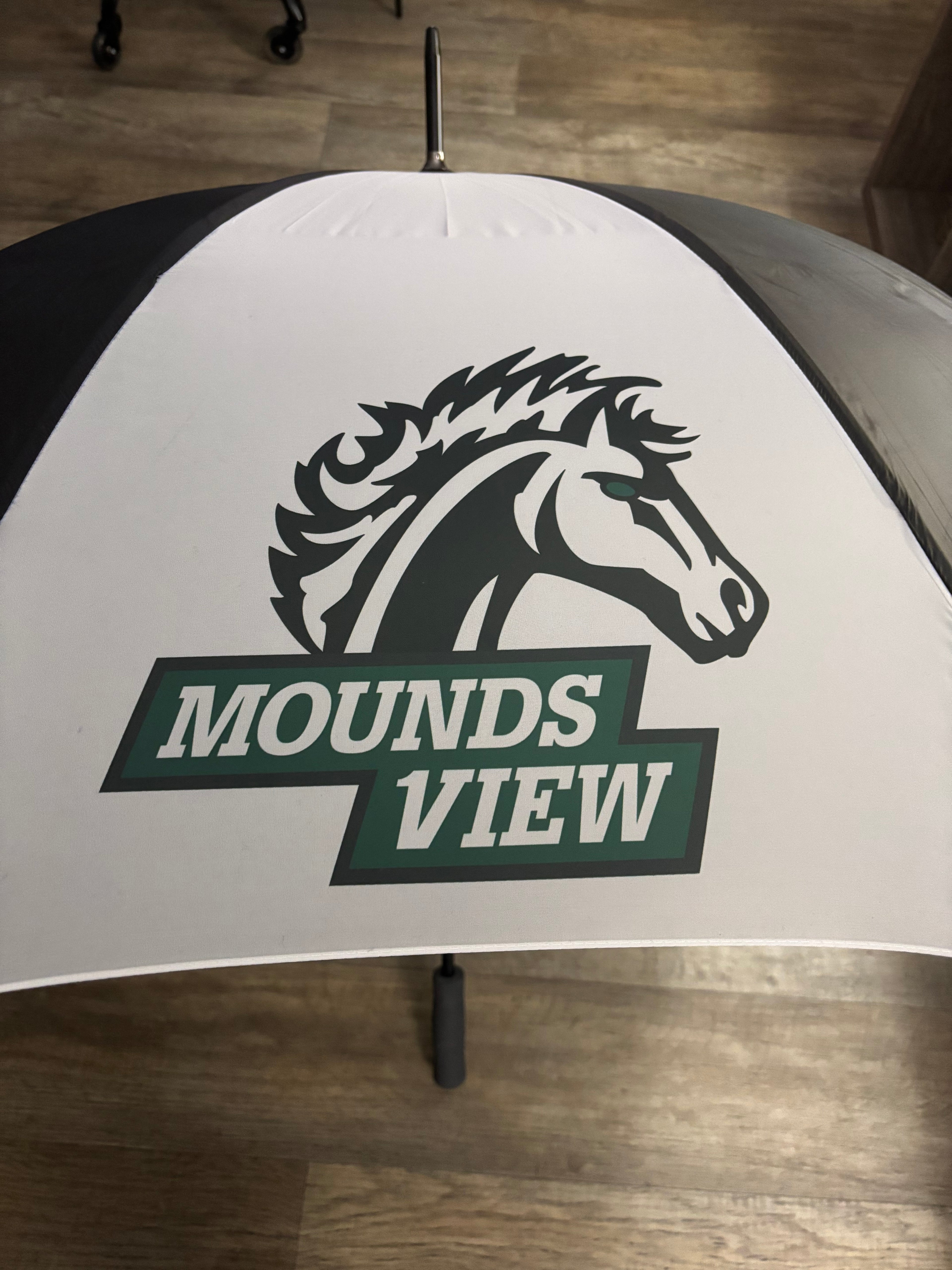 Custom Large Golf Umbrella, Black and white Panels, Logo Printing, Company branding